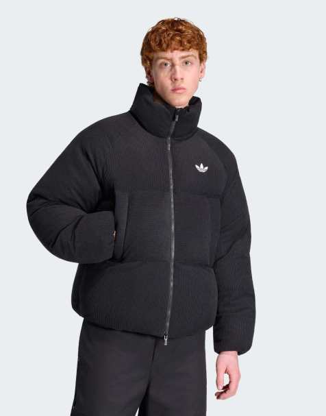 adidas Originals giacca puffer in velluto a coste nera - view 1