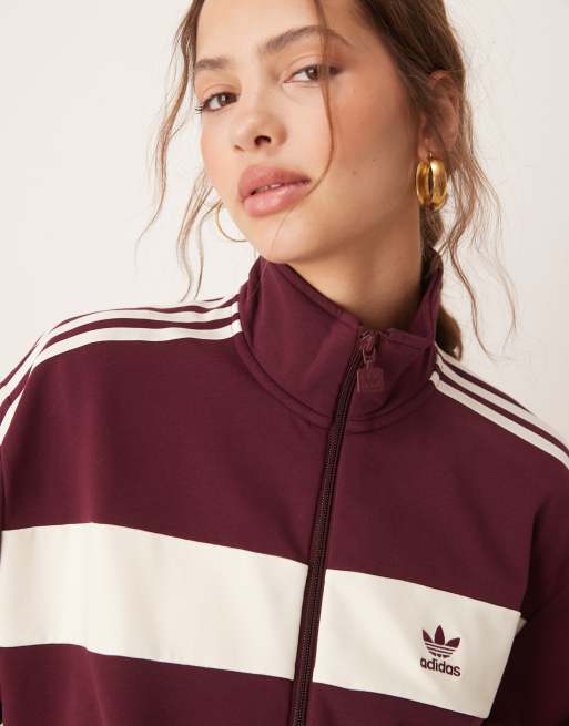 adidas Originals - Giacca sportiva stile rétro bordeaux, 3 di 4