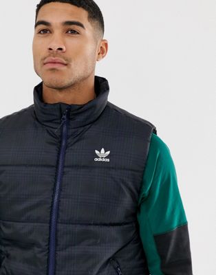 adidas Originals gilet jacket in check print in navy | ASOS