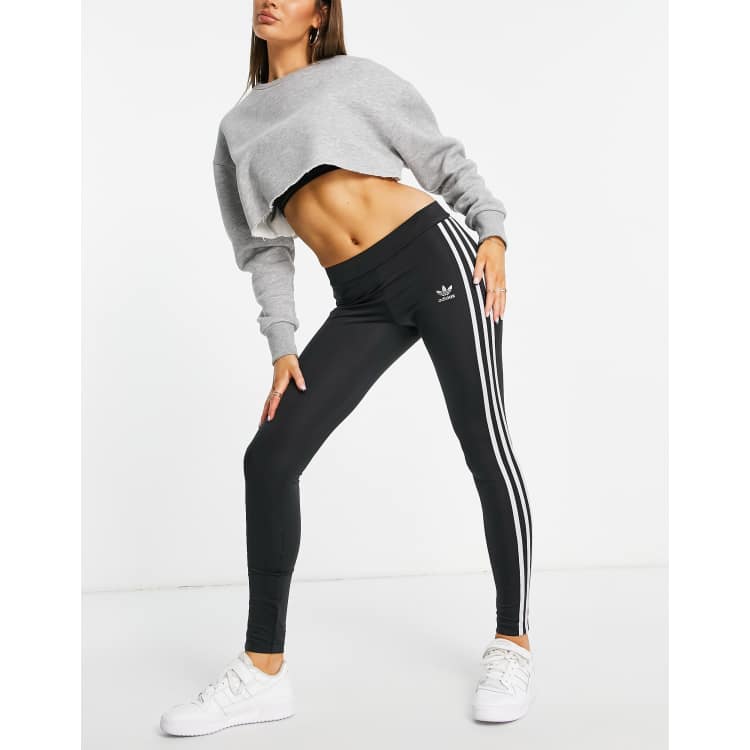 adidas leggings sale  prime number - Black Cropped leggings ADIDAS  Originals - IetpShops GB