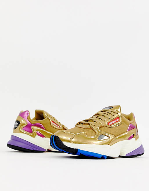 adidas Originals gold metallic Falcon sneakers | ASOS
