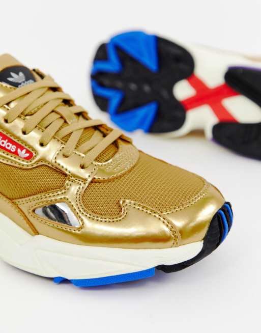 Adidas falcon sneakers store gold