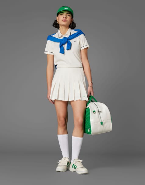 adidas Originals pleated golf skort in chalk white