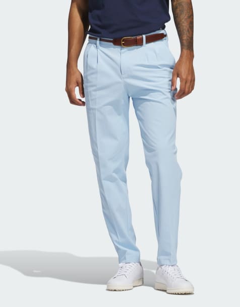 adidas Originals – Golf – Twistknit – Ljusblå byxor med veck - view 1