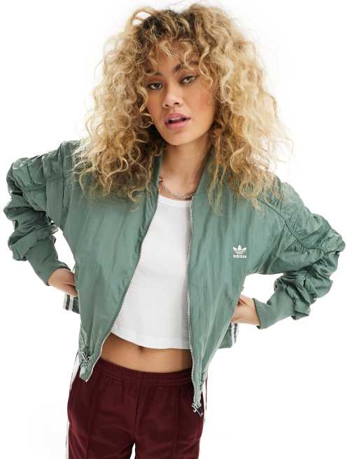 Khaki adidas bomber jacket on sale