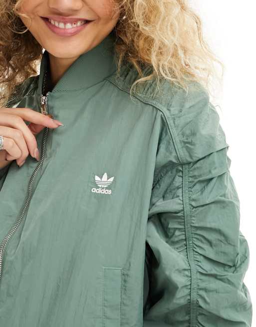 Khaki adidas bomber jacket on sale