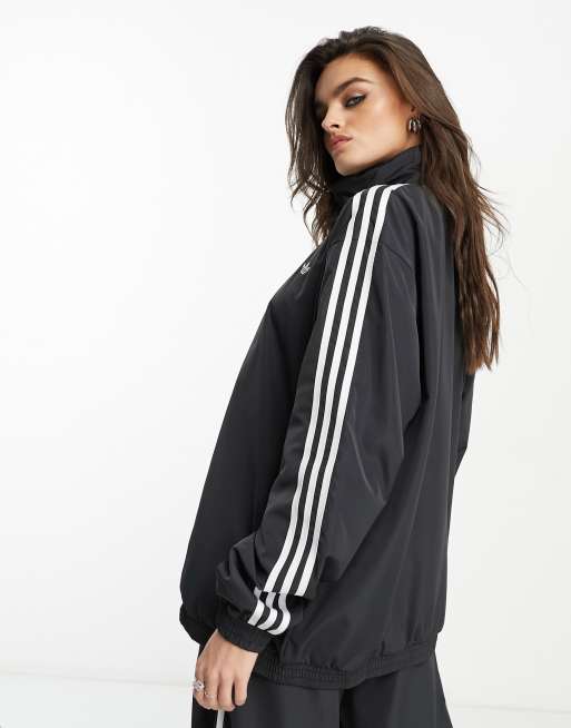 adidas Originals GOTHCORE oversized 3 stripe jacket in black