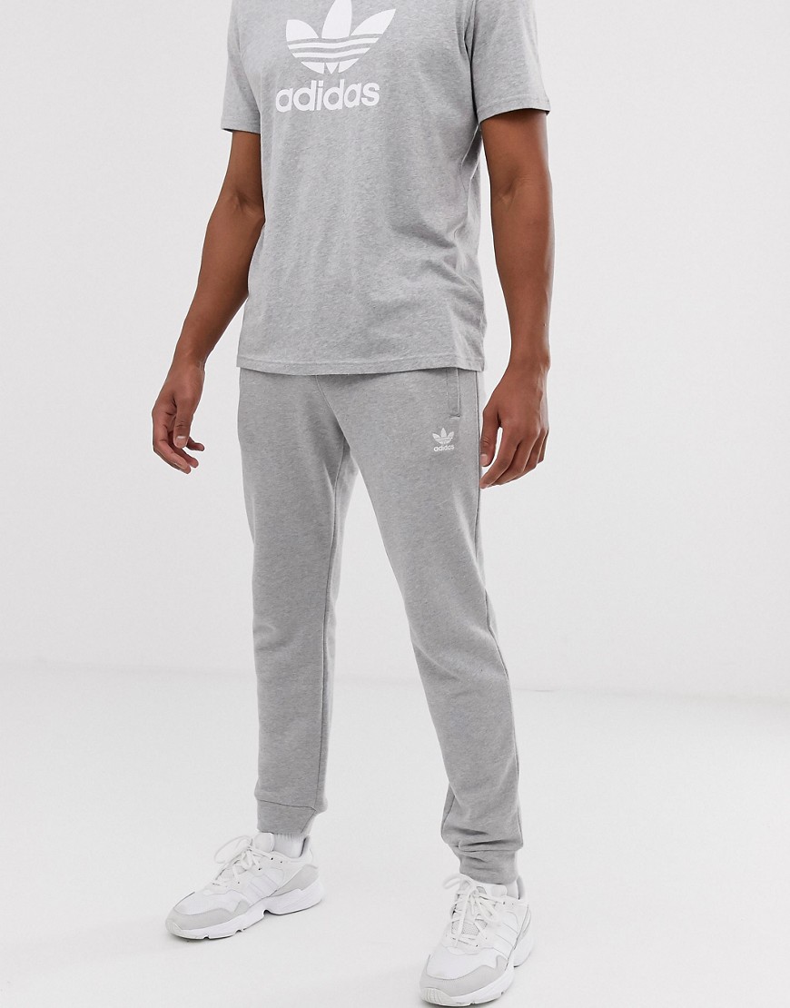 adidas Originals - Grå joggingbukser med smal pasform og broderet logo