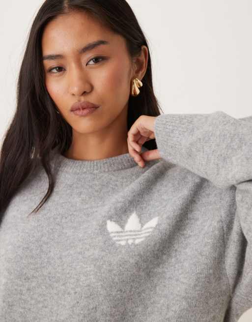 adidas Originals – Grå, stickad tröja, 2 av 4