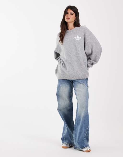 adidas Originals – Grå, stickad tröja, 2 av 4