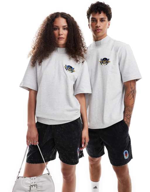 adidas Originals – Grå t-shirt i unisex-modell med logga