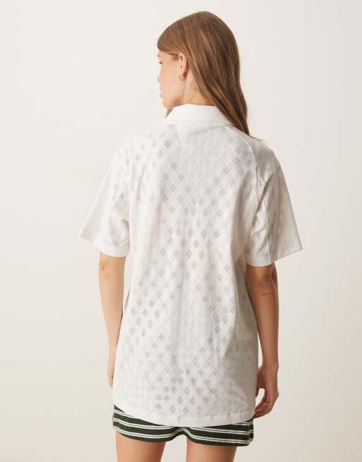 adidas Originals Grand Slam tennis polo in white