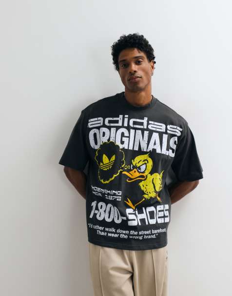adidas Originals graphic duck t-shirt in black