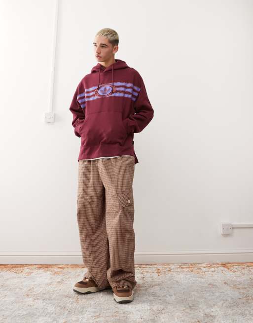 adidas Originals graphic hoodie in burgundy
