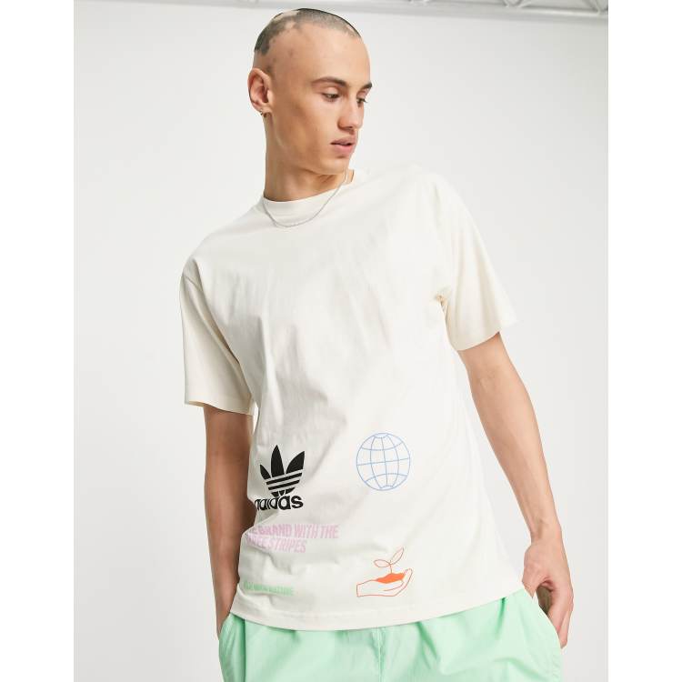 adidas Originals Graphic logo T-shirt in white | ASOS