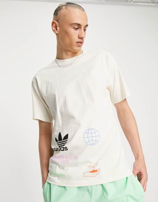 adidas Originals Graphic logo T-shirt in white 