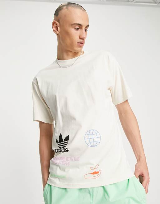 Vermomd filter betreden adidas Originals Graphic logo T-shirt in white | ASOS