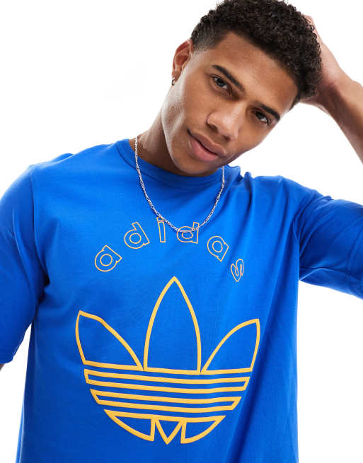 adidas Originals graphic print T-shirt in blue