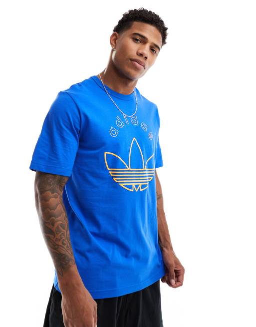 adidas Originals graphic print T shirt in blue