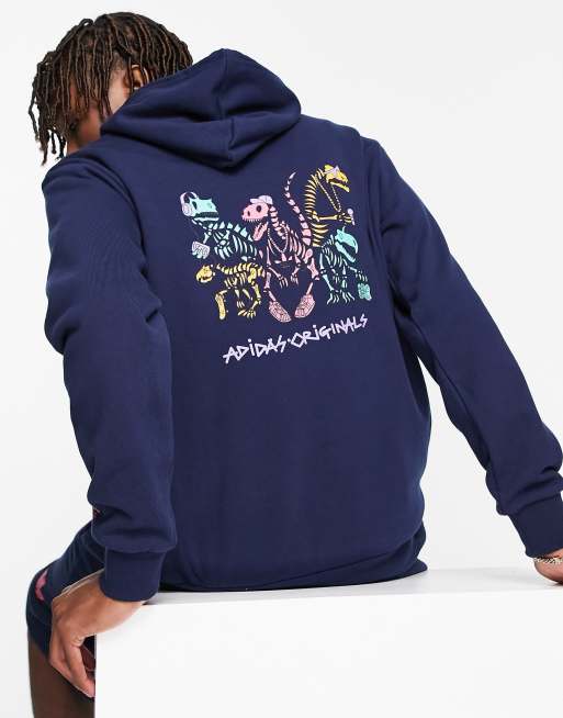 adidas Originals graphic trefoil hoodie in navy ASOS