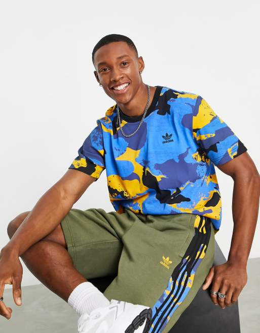 Adidas blue best sale camo shirt