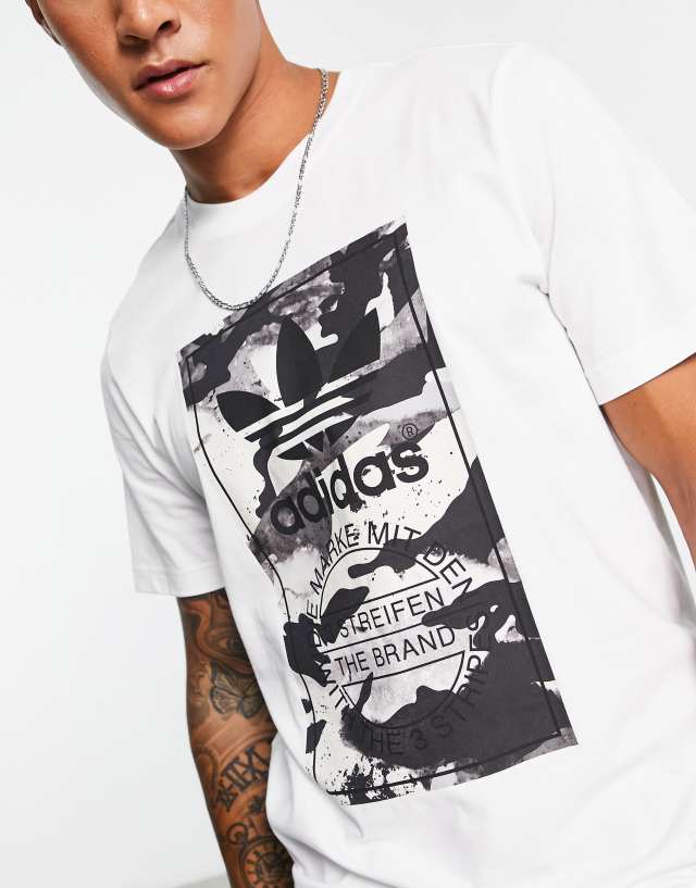 adidas Originals Graphics camo graphics t-shirt in white