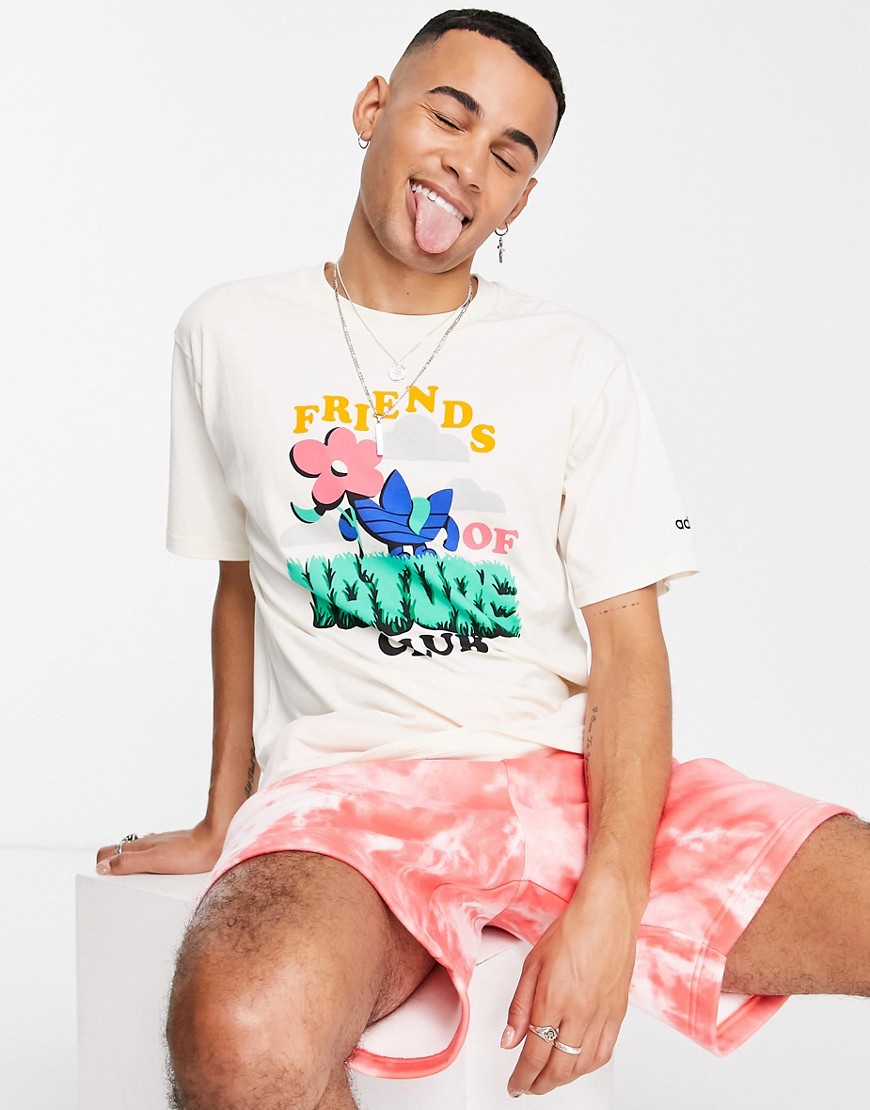 Adidas Originals Graphics Friends of Nature t-shirt in non dye-Neutral