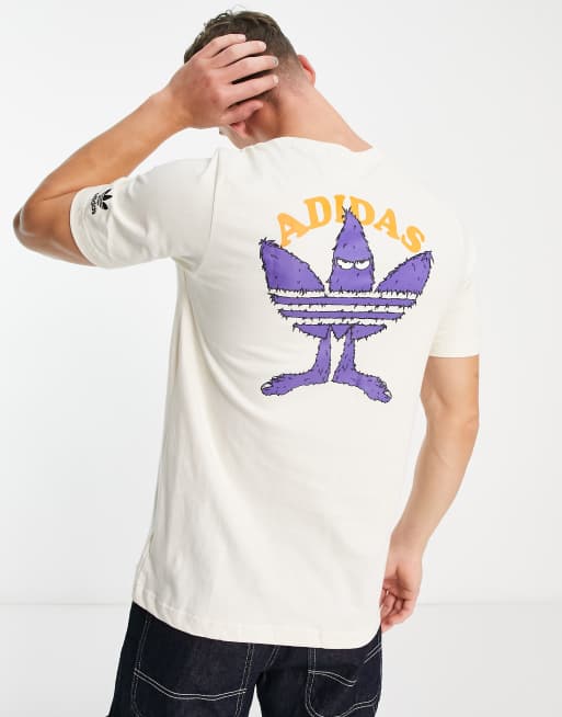 adidas Originals Graphics fun t-shirt in wonder white with back print