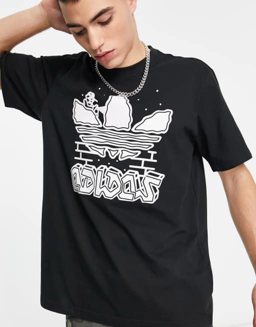 t-shirt Let\'s Graphics black | Together Grow white in ASOS Originals Fuzi and adidas