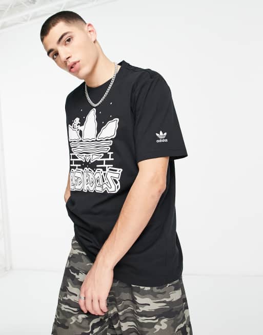 adidas originals black and white t shirt