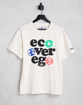adidas Originals Graphics over Ego t-shirt in non dye beige - BEIGE