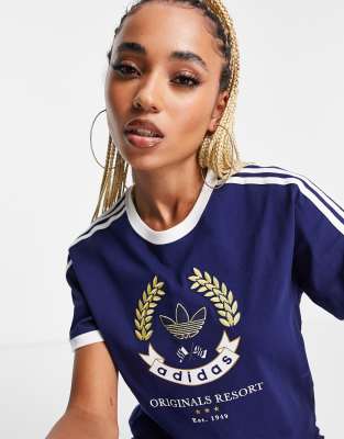 adidas Originals graphics t-shirt in night sky navy