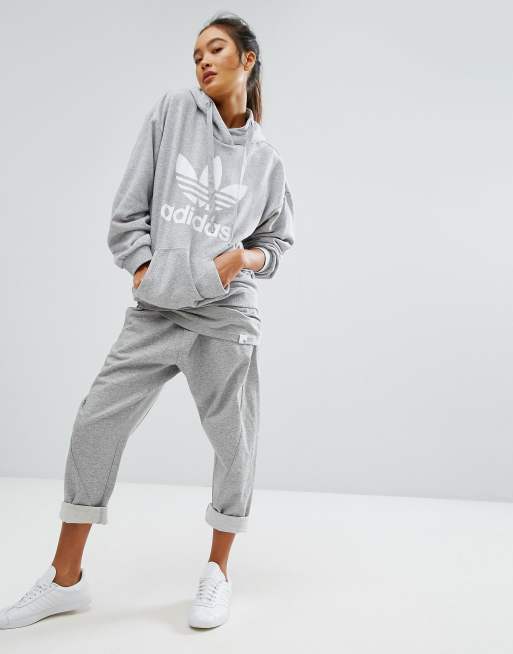 Adidas originals repeat trefoil hoodie online damen