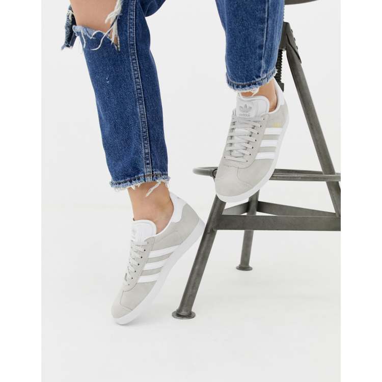 adidas Originals grey and white Gazelle trainers ASOS