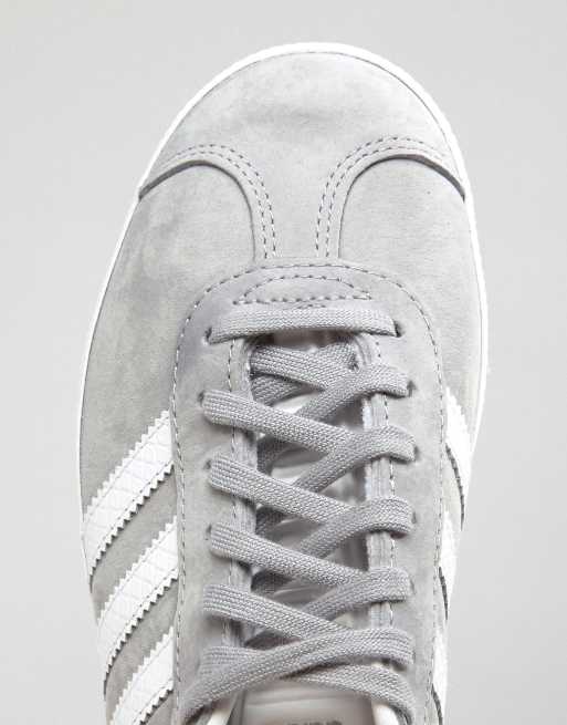 Adidas originals grey gazelle shop sneakers with snake effect trim