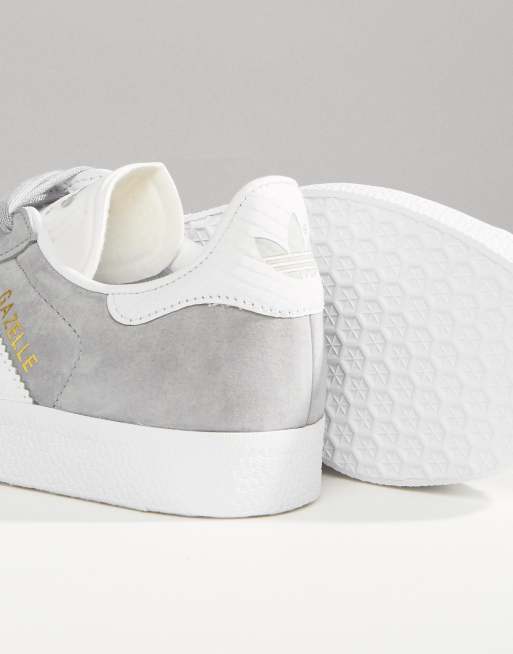 Adidas originals grey gazelle shop sneakers with snake effect trim