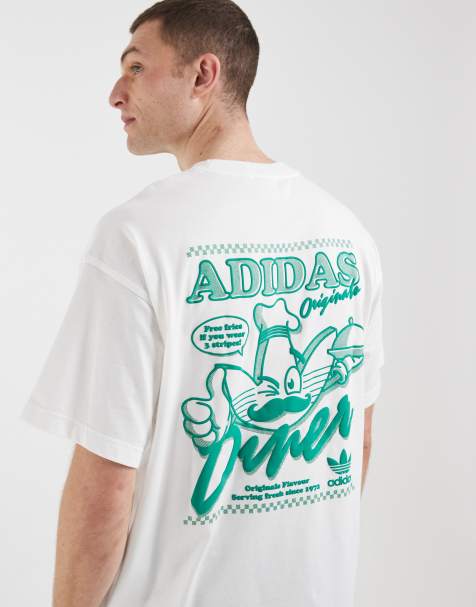 adidas Originals - Grøn T-shirt med 'Diner'-grafik - view 1