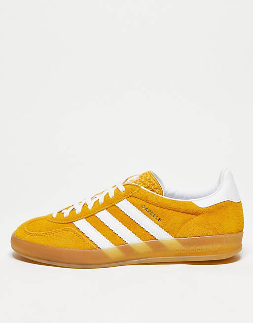 adidas Originals gum sole Gazelle Indoor trainers in mustard yellow