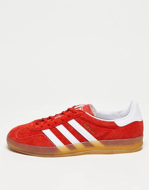 adidas Originals gum sole Gazelle Indoor trainers in red