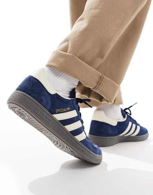 adidas Originals gum sole Handball Spezial sneakers in navy ASOS