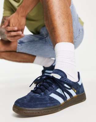 adidas Originals adidas Originals gum sole Handball Spezial trainers in navy and blue