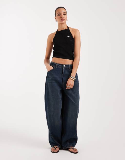 adidas Originals – Häkel-Oberteil in Schwarz mit Neckholder, 2 von 4