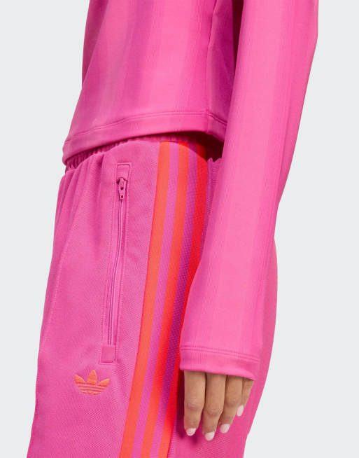 売れ筋商品|||アディダスオリジナルス Tシャツ レディース トップス HALF-ZIP GRAPHIC FOOTBALL  - Long sleeved top - semi lucid fuchsia adidas Originals Half-zip graphic football long-sleeve top
