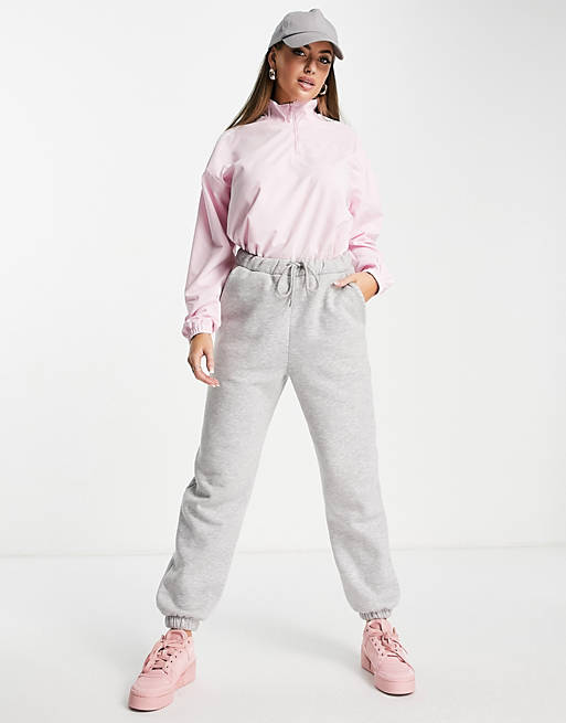  adidas Originals half zip sweatshirt in pink 