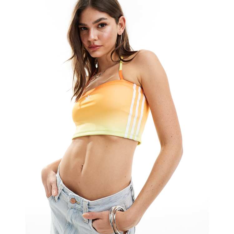 Adidas crop top orange online