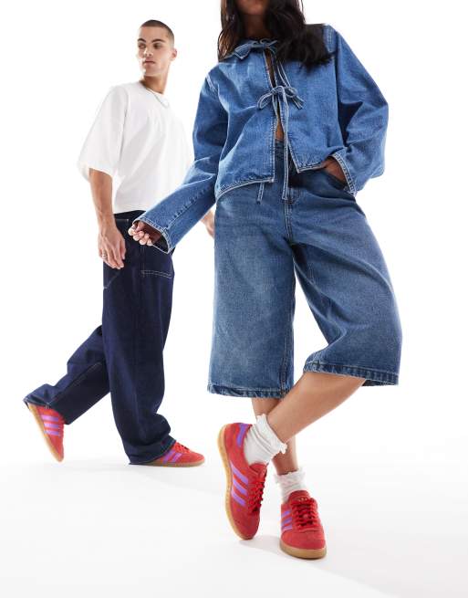 adidas Originals – Hamburg – Fioletowo-czerwone buty sportowe