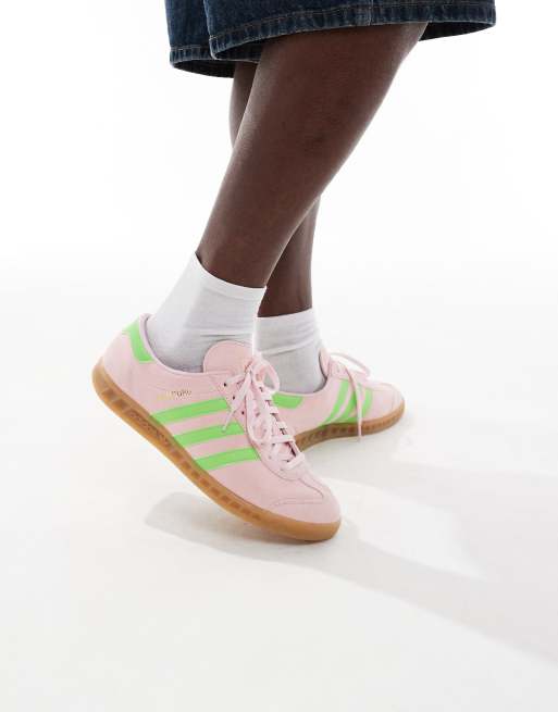 adidas Originals - Hamburg - Pink/grønne sneakers