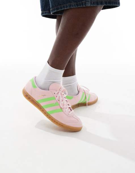 adidas Originals – Hamburg – Różowo-zielone buty sportowe - view 1
