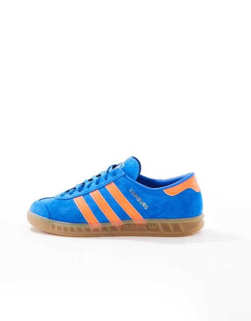 adidas Originals Hamburg Sneaker in Blau und Orange