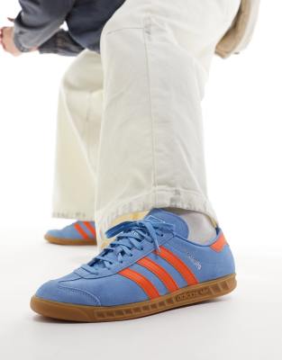 adidas Originals Hamburg trainers in blue/orange - ASOS Price Checker